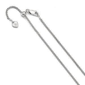 1.6mm Sterling Silver Adjustable Spiga Chain Necklace, 30 Inch